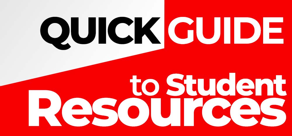 Quick guide to student resources.
