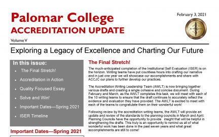 Accreditation Update Volume V