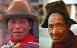 photos of an Andean woman and a Himalayan man