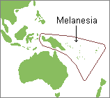 map of Melanesia highlighting the Solomon Islands