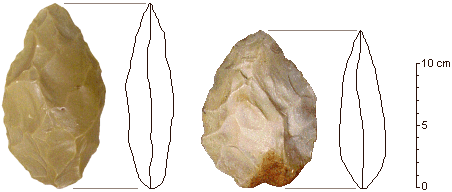 photos of 2 Acheulean hand axes