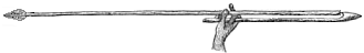 drawing of an atlatl being used to throw a spear