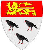 Drawing of an English crest or coat of arms