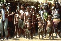Photo of a multigenerational family in New Guinea