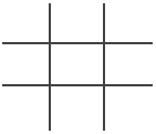 basic Punnett square grid framework--essentially the beginning of tick-tack-toe game box