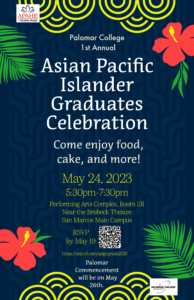 Asian Pacific Islander Graduates Celebration, RSVP by May 19, Event to be held on May 24, 5:30pm-7:30pm