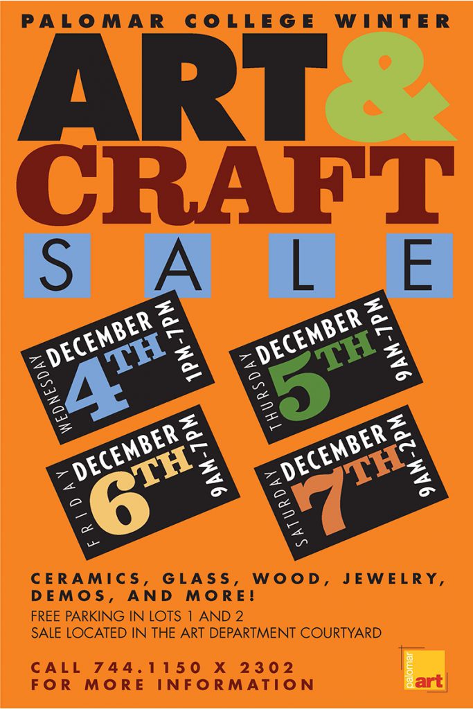 Winter Art Sale begins Dec.4 Palomar Arts Media Lab