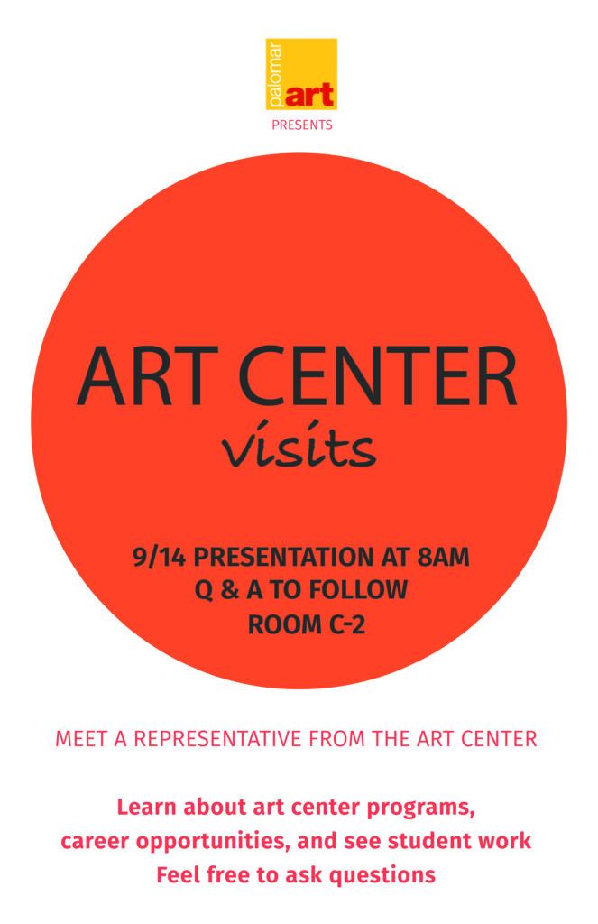 Flyer for ArtCenter visit