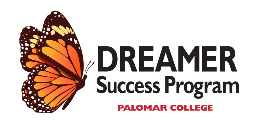 Logo of Palomar College Dreamer Success Program with monarch butterfly