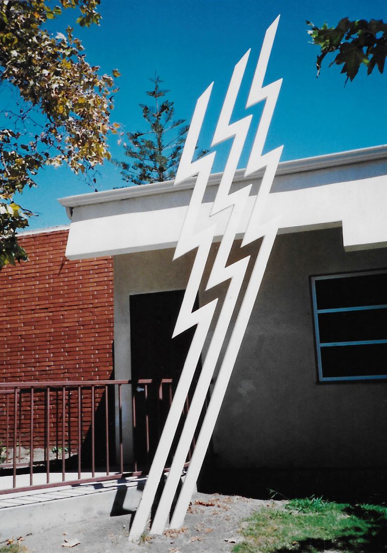 Lightning bolt sculpture