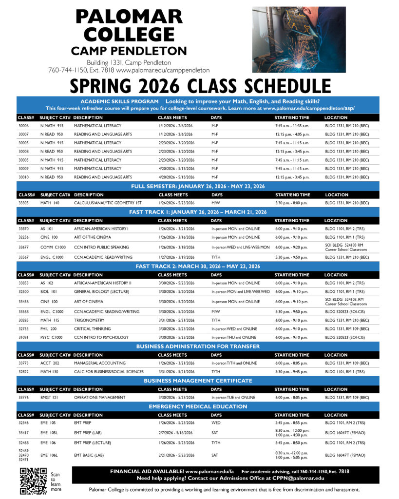 Fall 2025 Class Schedule