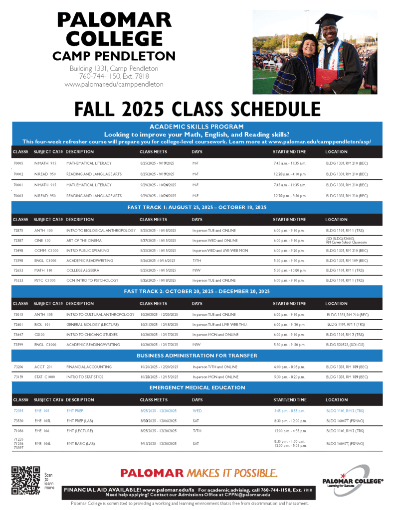 Fall 2025 Class Schedule 