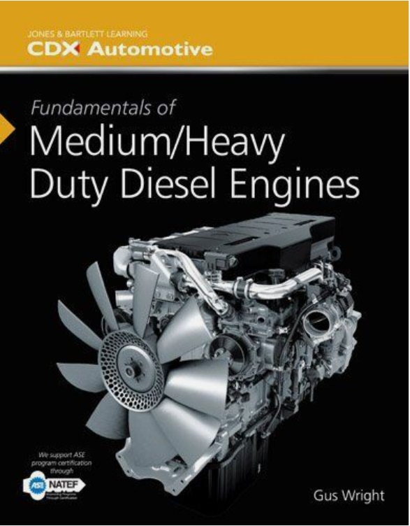A textbook cover with a picture of a diesel engine.
