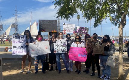 Palomar College's Gender and Women's Studies Club at the October 2021 March