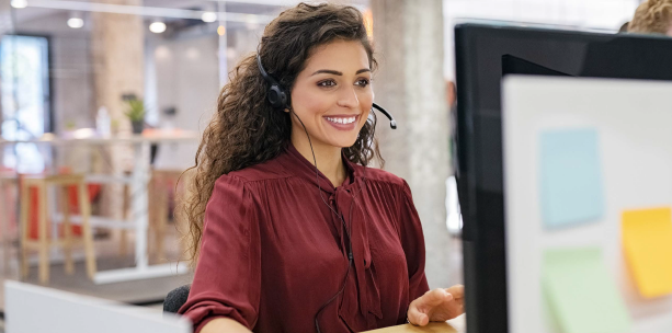 Woman using computer