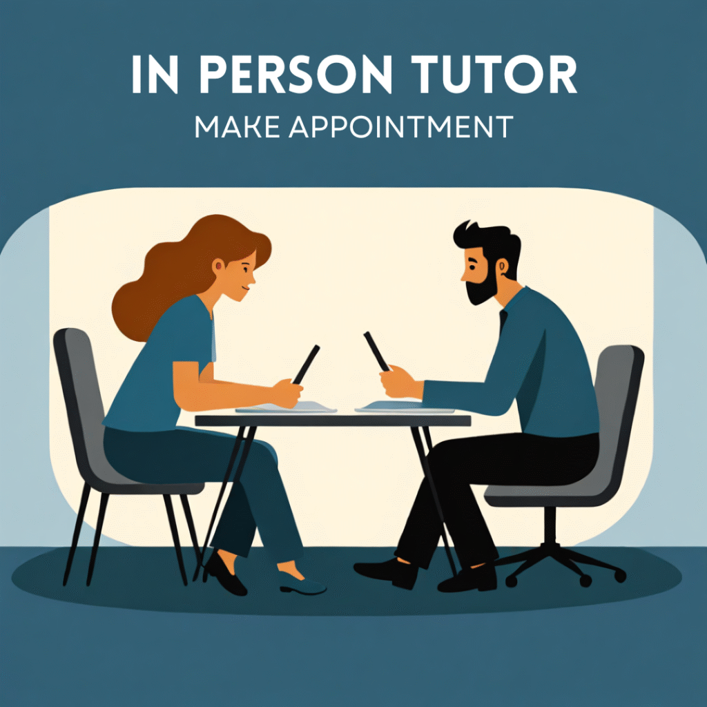 In person tutor. Click to make appointment.