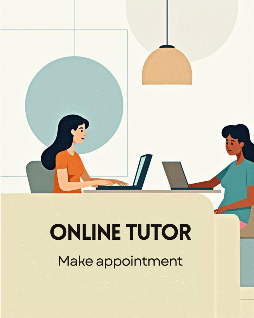 Online tutor. Make appointment with online tutor.