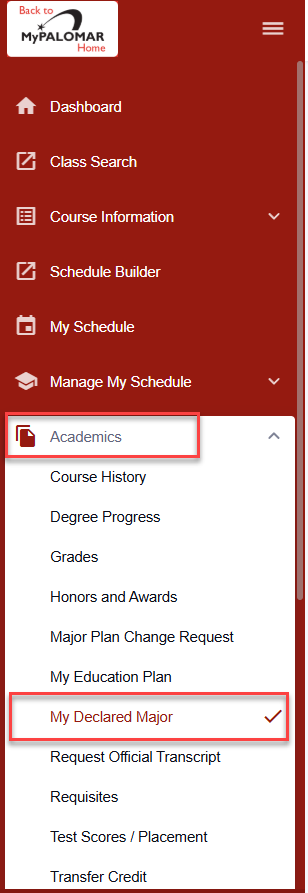 How to View your Major