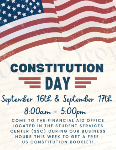 Constitution Day Flyer in the Financial Aid Office