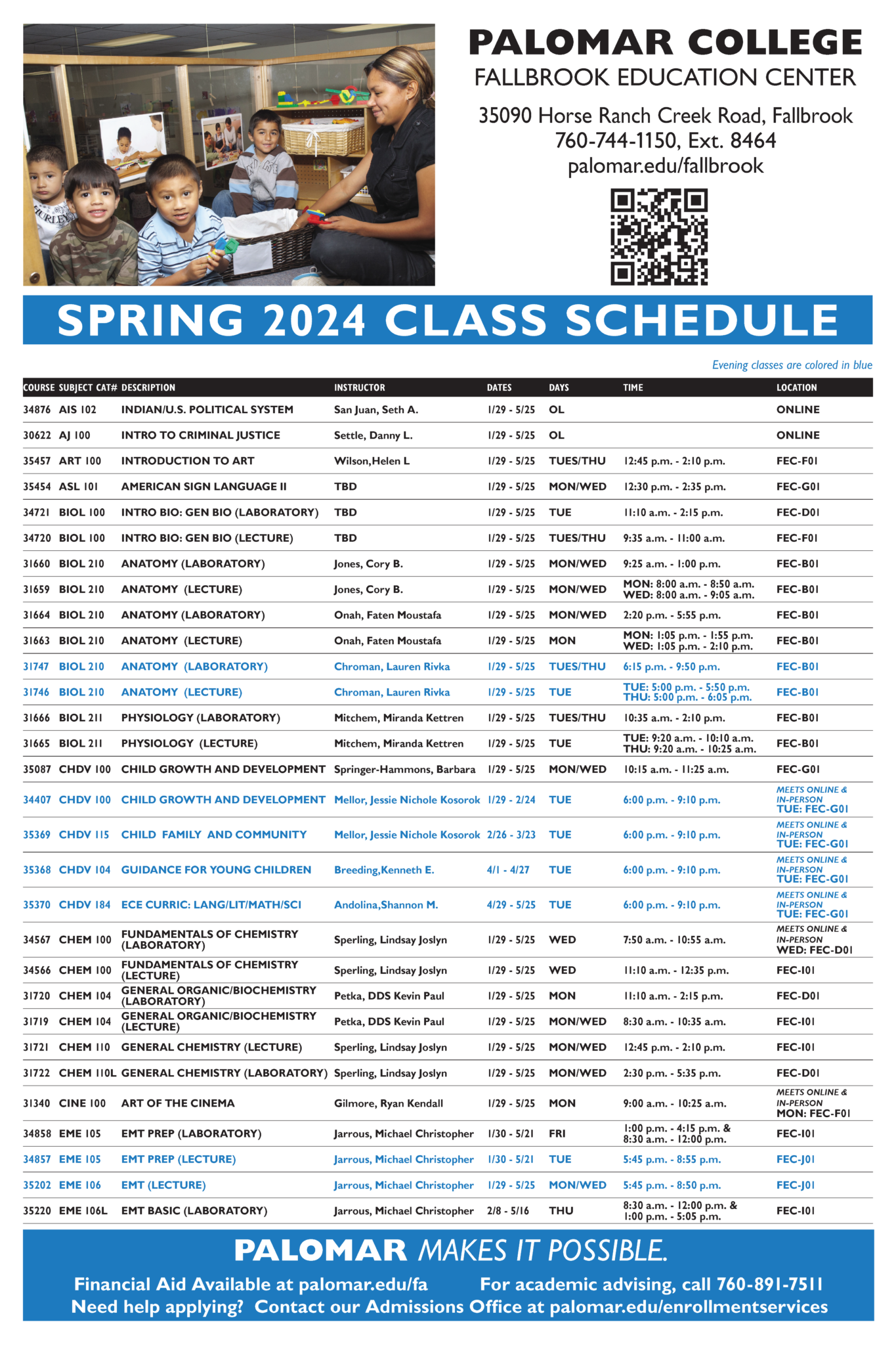 Palomar College Fallbrook Class Schedule Fallbrook Education Center