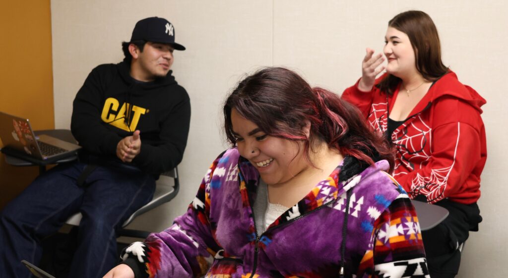 Bonsall High School students laughing.