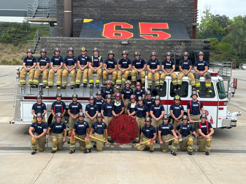 Graduating recruits of Palomar College's 65th Basic Fire Academy