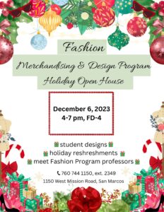 Winter Holidays Fashion Program Open House Flyer