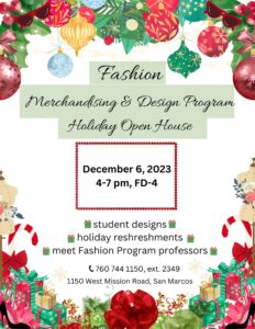 Winter Holidays Fashion Program Open House Flyer
