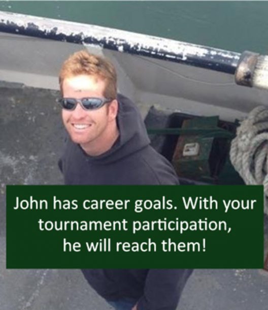 John has career goals. With your tournament participation, he will reach them!