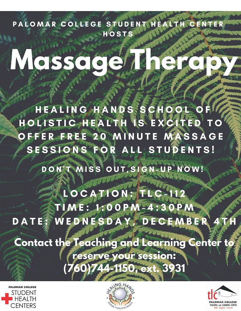 Massage for students flyer