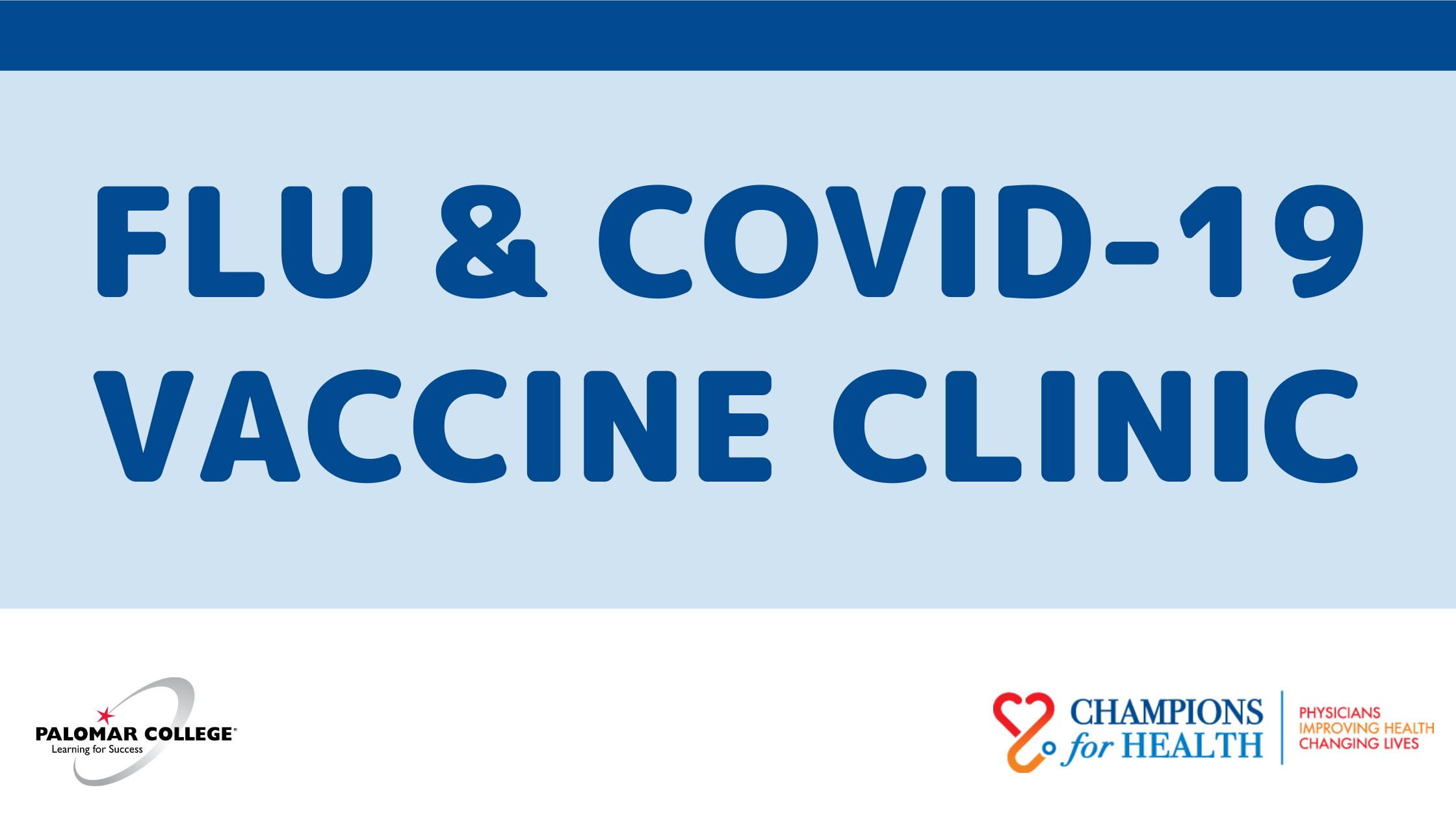 Flu & COVID-19 vaccine clinic banner