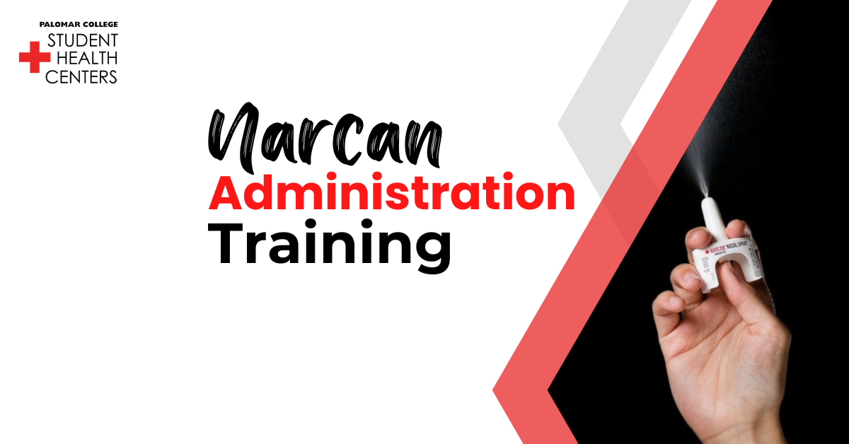 Image of nasal spray with title: Narcan administration training