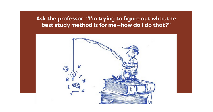 Image of boy on top of books with title: Ask the Professor