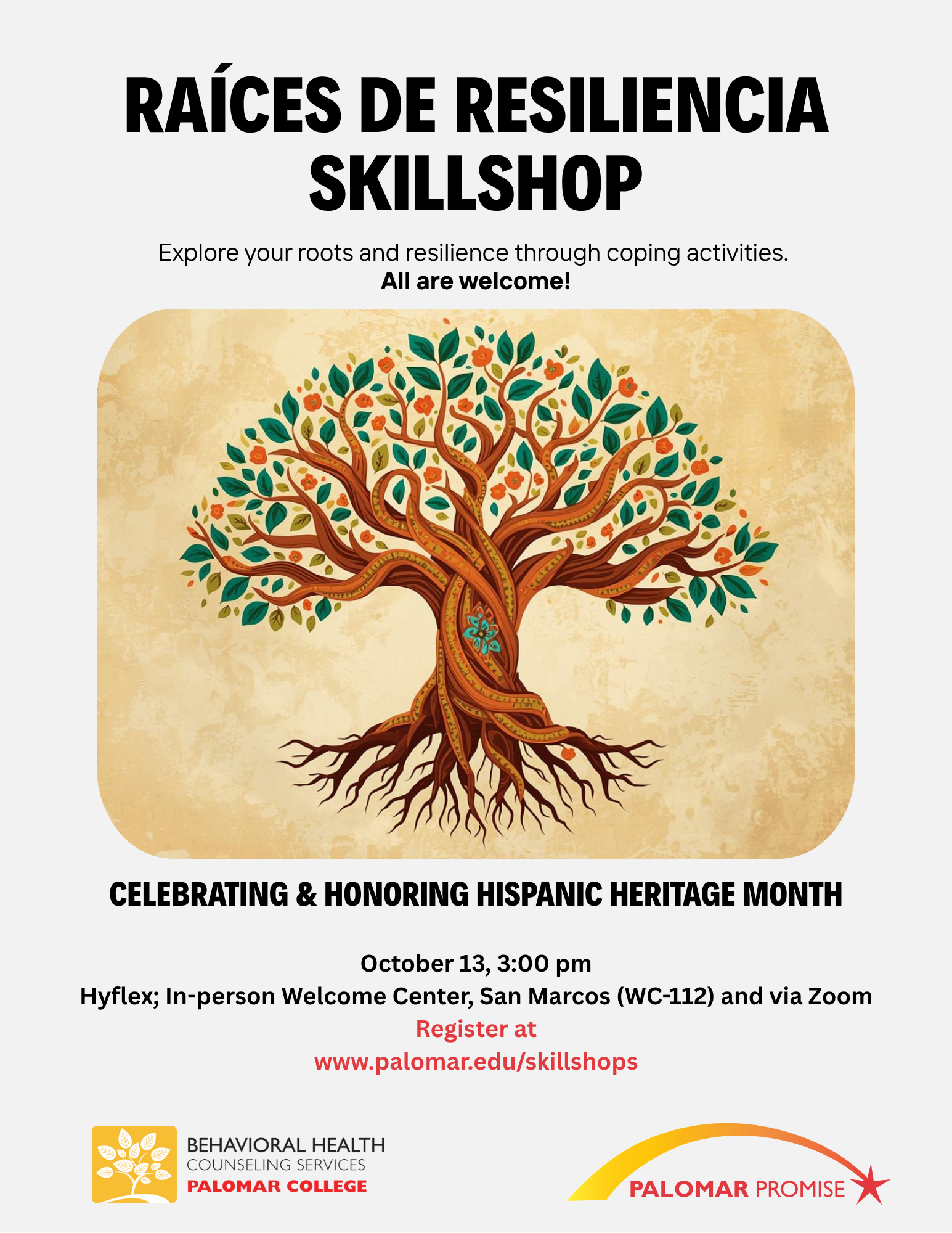 Large tree with strong roots centered on Skillshop flyer entitled: Roots of Resiliency.