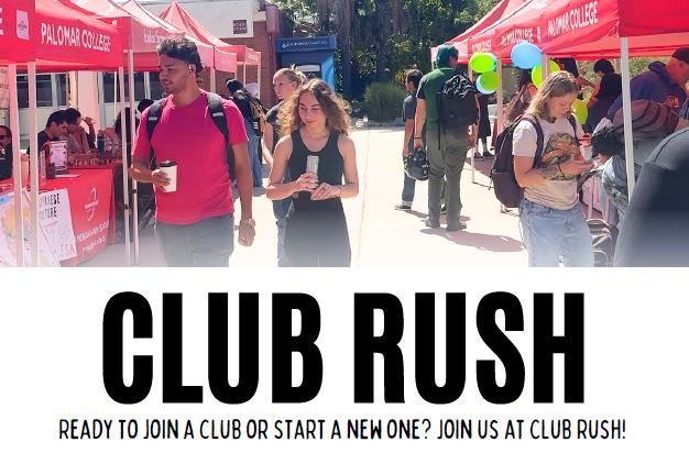 Community college students strolling through campus event featuring clubs