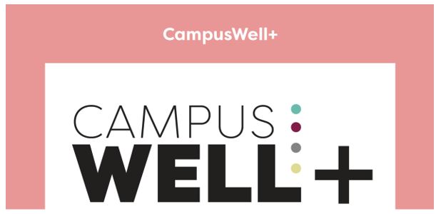 Pink background with CampusWell Plus logo set in white