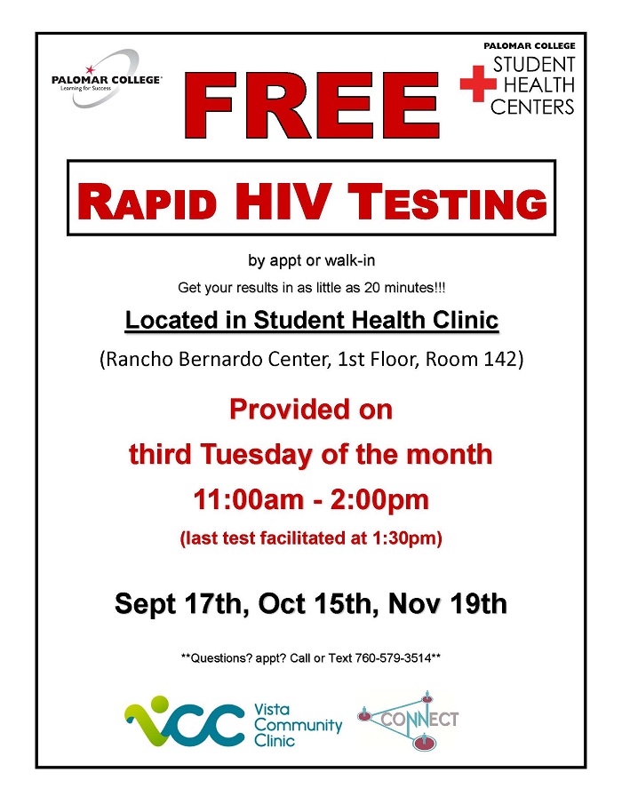 HIV Testing flyer Rancho Bernardo