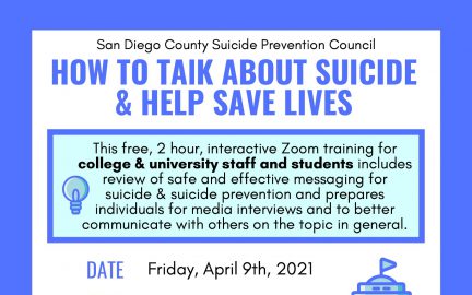 How to Talk About Suicide & Help Save Lives training flyer