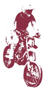 Illustration of female motocross rider. Patrick Brennan/Impact Magazine