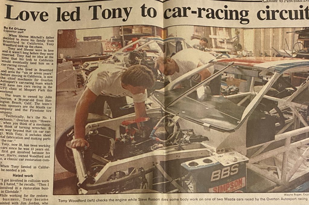 Tony Woodford was in a photo of a feature story in a Canadian newspaper in 1986. (Parker Meister/IMPACT Magazine)