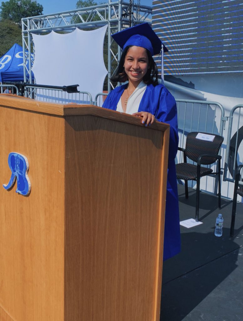 Gabby Le smiles for camera at her high school graduation before delivering her commencement speech on June 2021.  (Photo courtesy of Gabby Le)