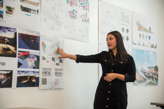 Student of Design Decorative - Student giving presentation