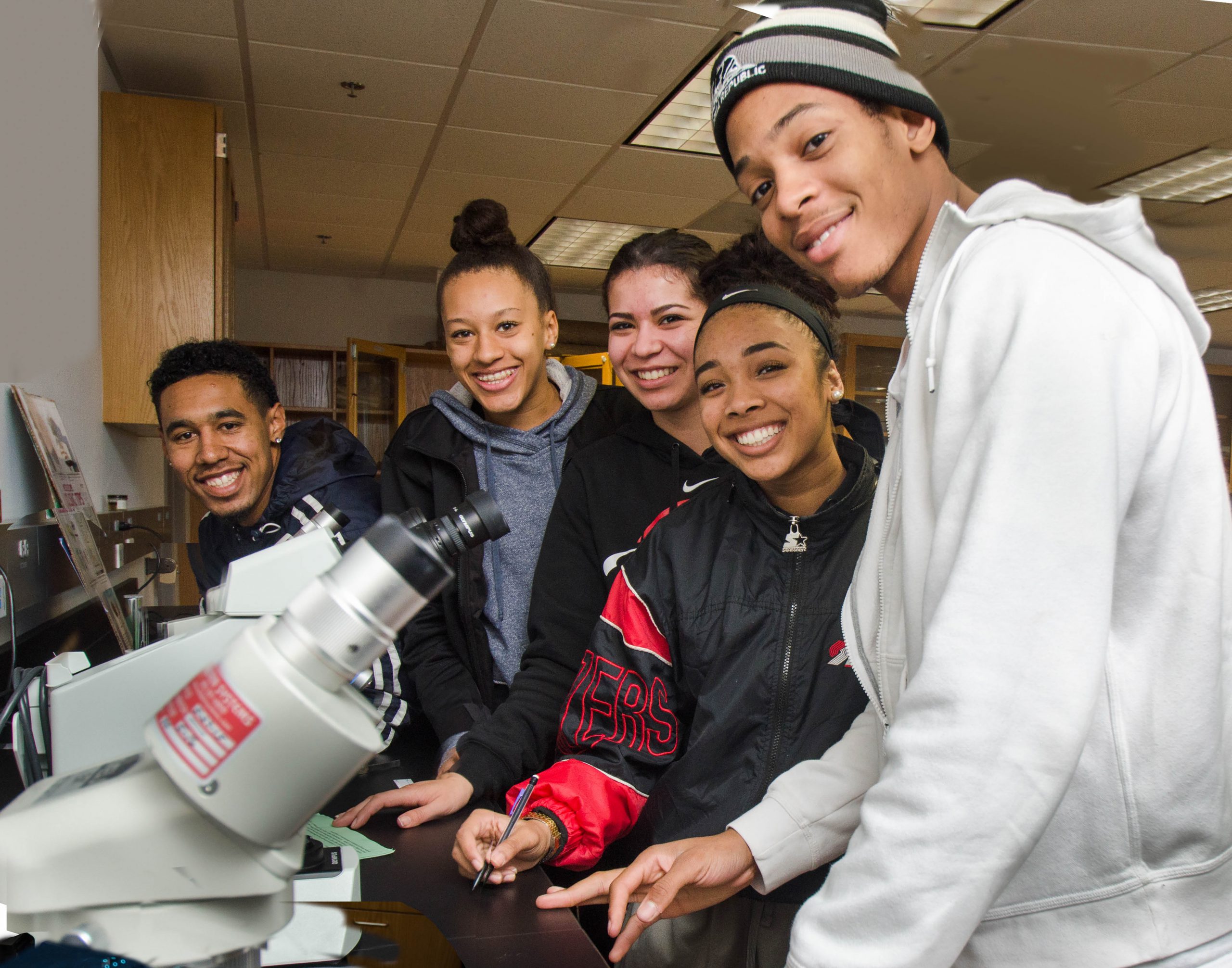 students in lab students in lab