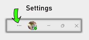 Image showing the location of the setting menu in Microsoft Teams.
