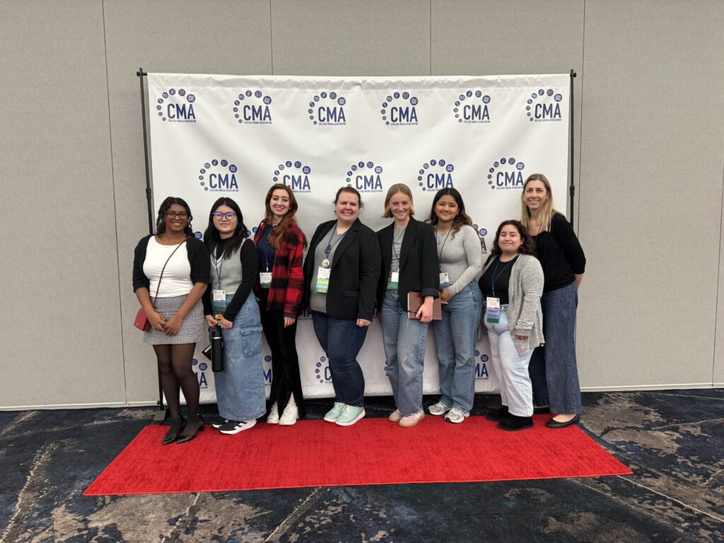 The Telescope student staff stands outside an awards ceremony in New York City in April 2026.