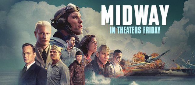 MIDWAY (2019) – ROLAND EMERICH, ED SKREIN & LUKE KLEINTANK AT THE USS MIDWAY MUSEUM
