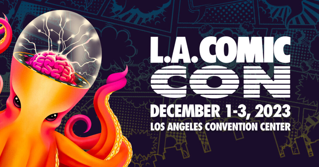 Logo og L.A. Comic Con featuring an octopus