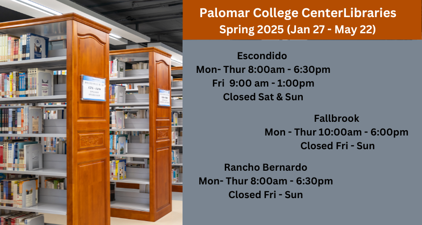 Center Library Hours Spring 2025