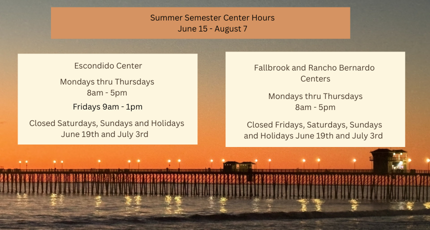 Center Summer Semester Hours 2026