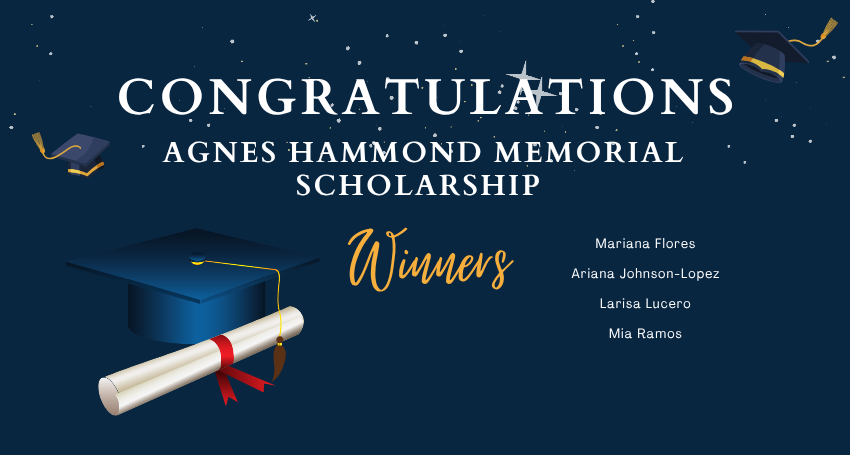 Agnes Hammond Memorial Scholarship winners